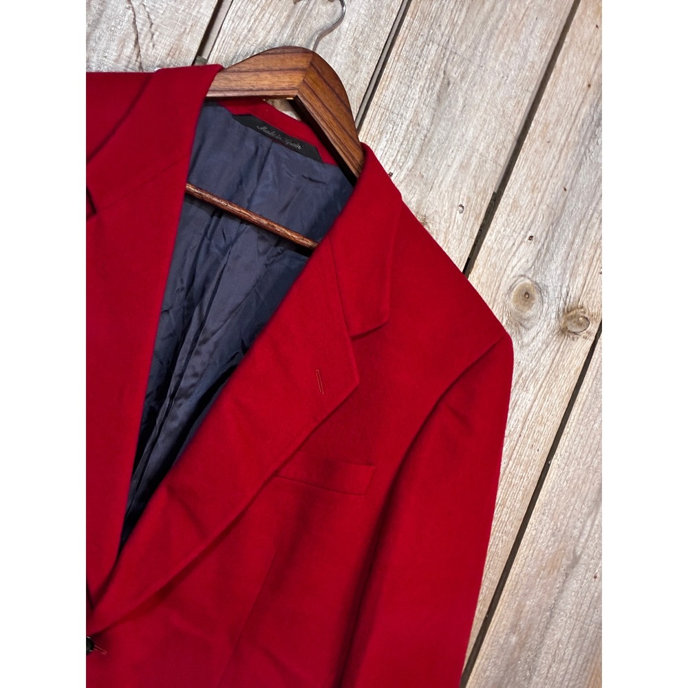 Bergdorf Goodman Red Wool Cashmere Blazer Sport Coat Mens 40S Made in Spain